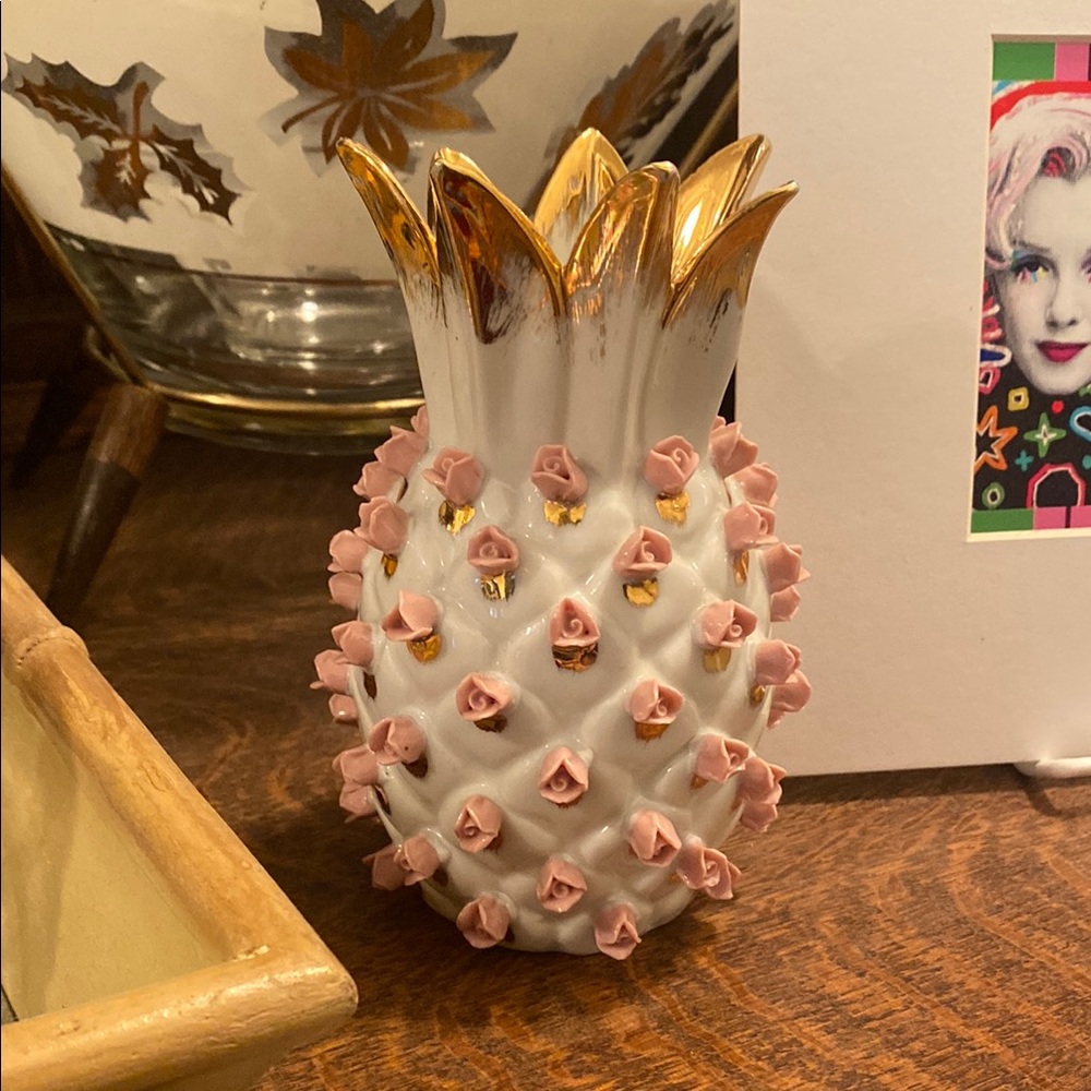Vintage 1950s Norcrest Pineapple Rose Vase